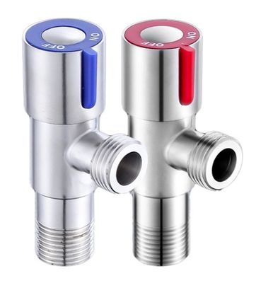 Valve d'angle de coulée sous pression personnalisée 201 Roue bleue Corne de cuivre Dimension interne 18 mm