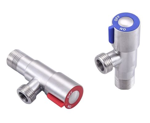 Valve d'angle de coulée sous pression personnalisée 201 Roue bleue Corne de cuivre Dimension interne 18 mm