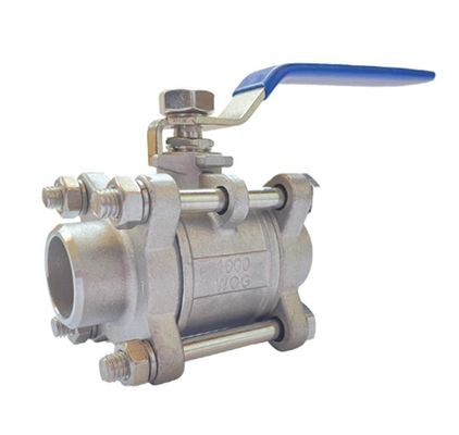 Valve à bille à moulage sous pression 304 roue bleue cœur de cuivre pour les applications de traitement de l'eau